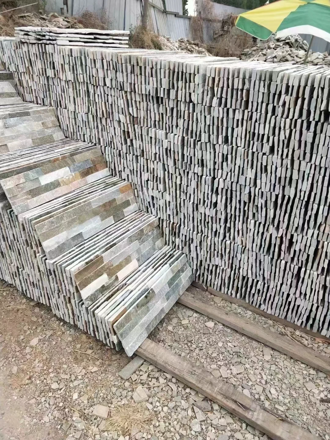 Natural colorful building cultured stone exterior background wall panel decoration gery white Mosaic Slate Veneer