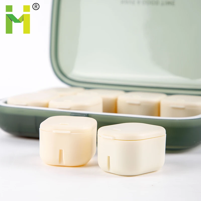 Logo pill storage box container organizer case wholesale pp travel pocket pill box