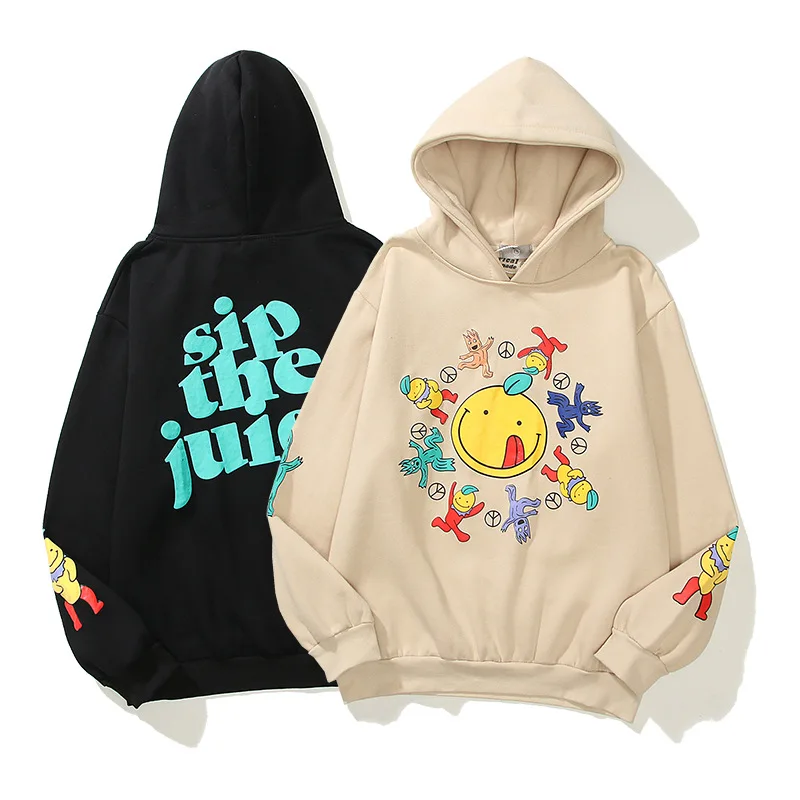 Wholesale Premium Puff Printing Heavy Pullover Heavyweight French Terry Men Unisex Custom Logo Oversized Hoodie Manufacturers