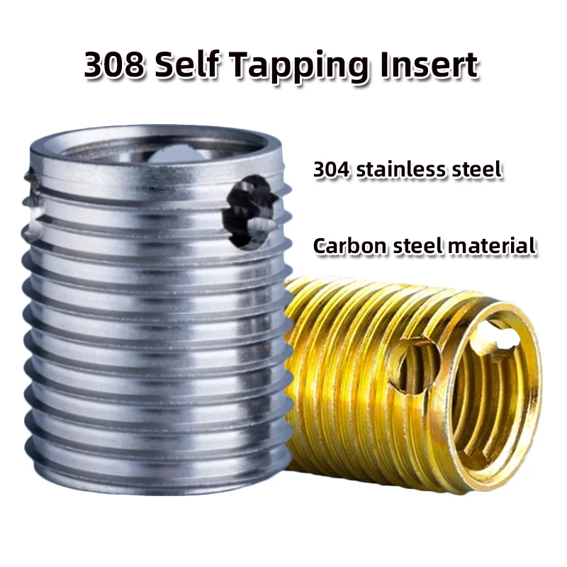 308 Stainless Steel Self Tapping Thread Insert Kit Furniture Fasteners Threaded Bushing