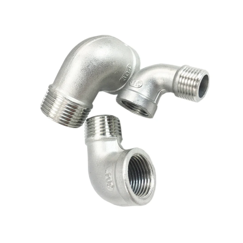 stainless steel pipe fittings ss304 ss316 male/ female 90 degree street elbow for home decoration