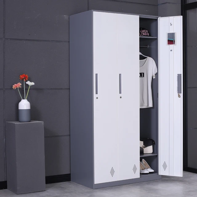 Durable Lockers for Storage Clothes Workers Metal 4-door Clothes Sports Lockers Closet Wardrobe with Feet for Changing Room