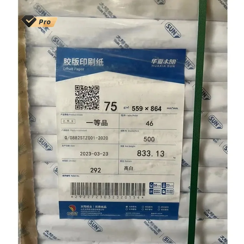 Hot Sell 70g 80g Offset Roll Paper White Printing Woodfree Paper Offset Printing Paper