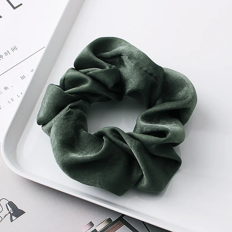 
Hot Sale Satin Elastic Hair Bands Hair Accessories Soft Silk Hair Ties Scrunchies For Gril 