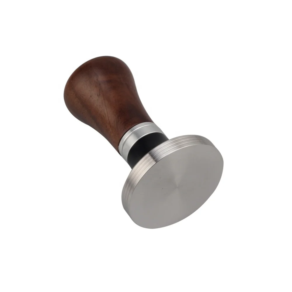 Design Coffee Stamp with Real Wood Handle, Barista Tamper