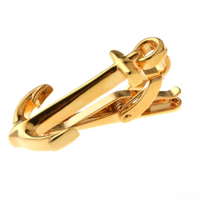 Wholesale Gold Color Ship Anchor Tie Pin Custom Rudder Sail Boat Tie Bar Mens Suit Shirt Formal Dress Fashion Accessory Tie Clip