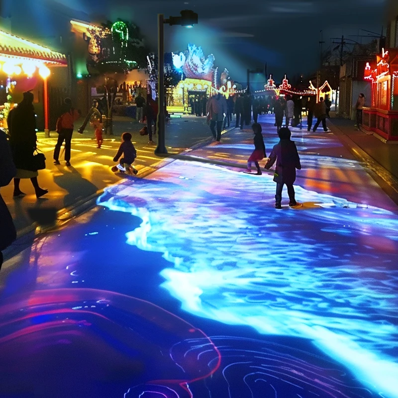 High Definition adjustable outdoor interactive projection,radar sensor,holographic display,for artistic,scenic spot