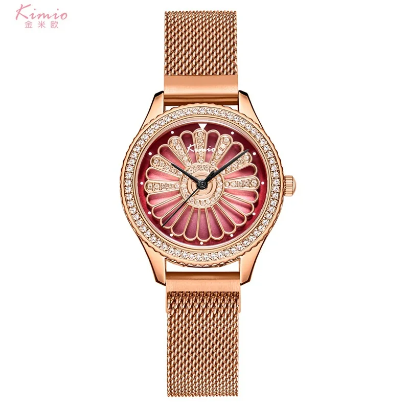 KIMIO K6373S Special Lady Unique Quartz Watch Steel Strap Waterproof Classic Fancy Minimalist Comely Leisure Design