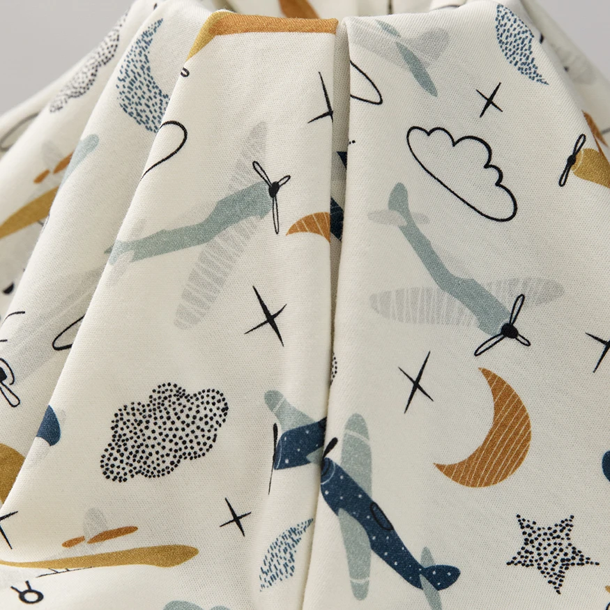 Изготовленный На Заказ 210gsm трикотажная ткань 100% хлопок мультфильм Аниме Pattern цифровые печатные эластичные хлопкового трикотажа для длинными рукавами одежда малышей