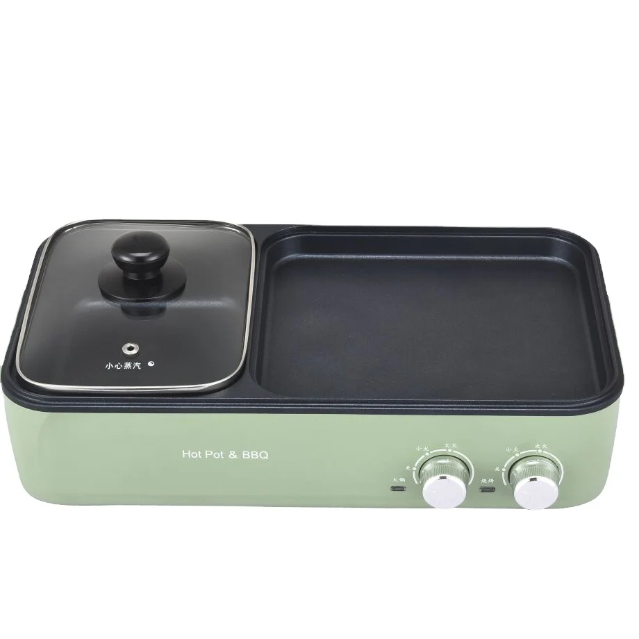 Maibo 2023 New 2 in 1 Electric Grill with Hot Pot Electric Cooker