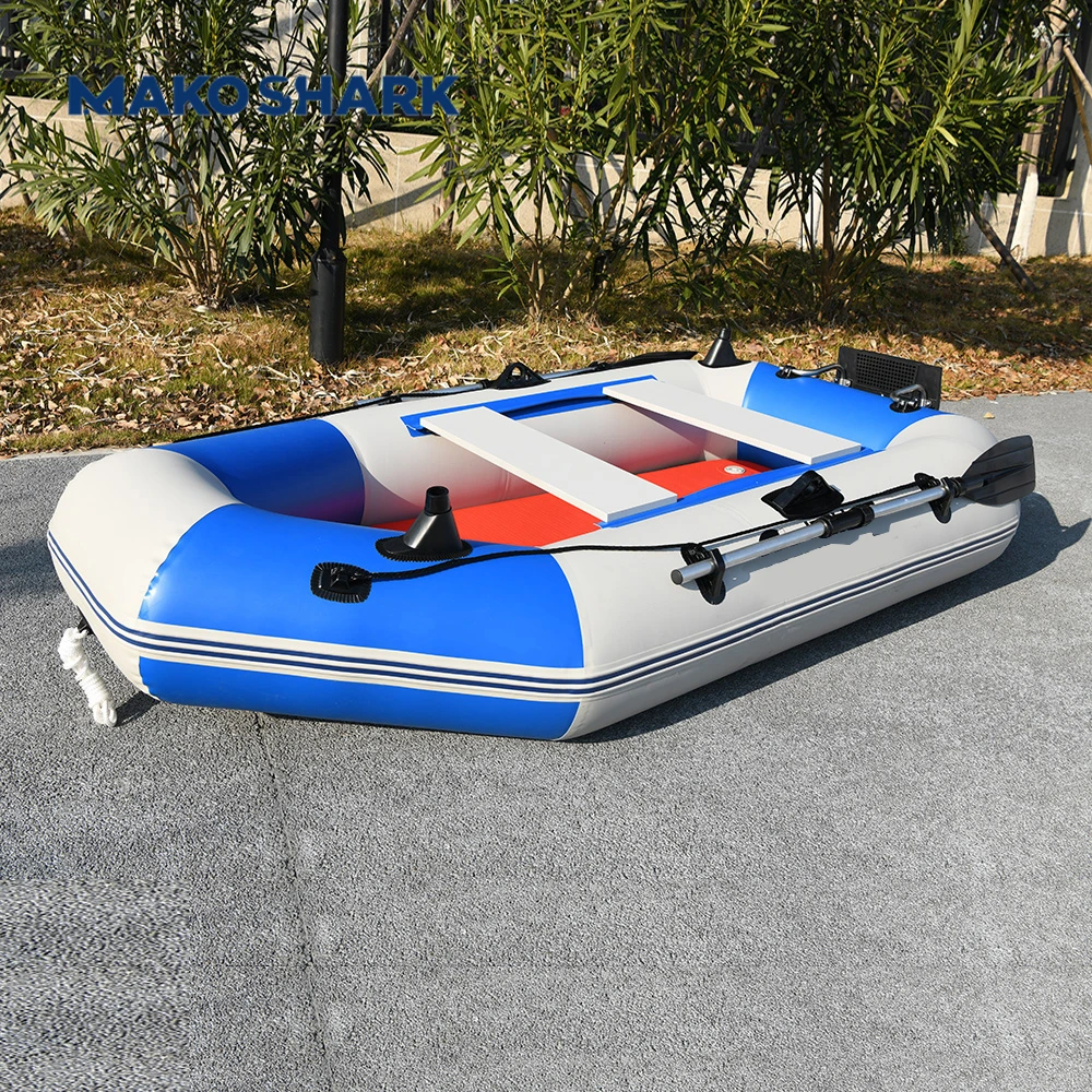 Inflatable Fishing Pontoon Boats Drifting Raft Boat With Electric Outboard Motor