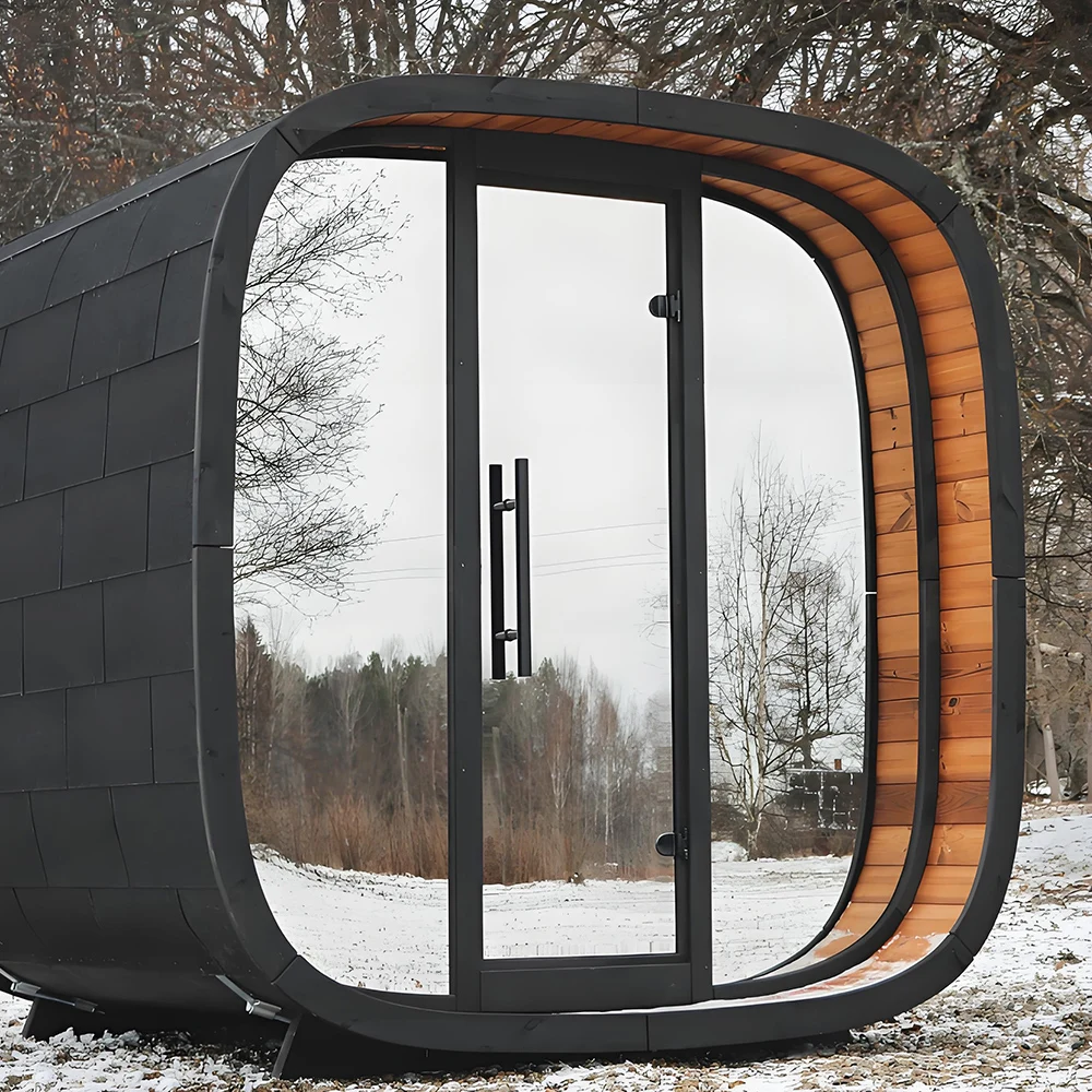 Premium Outdoor Prefabricated Sauna Luxury Steam Sauna Room With Cubic Design