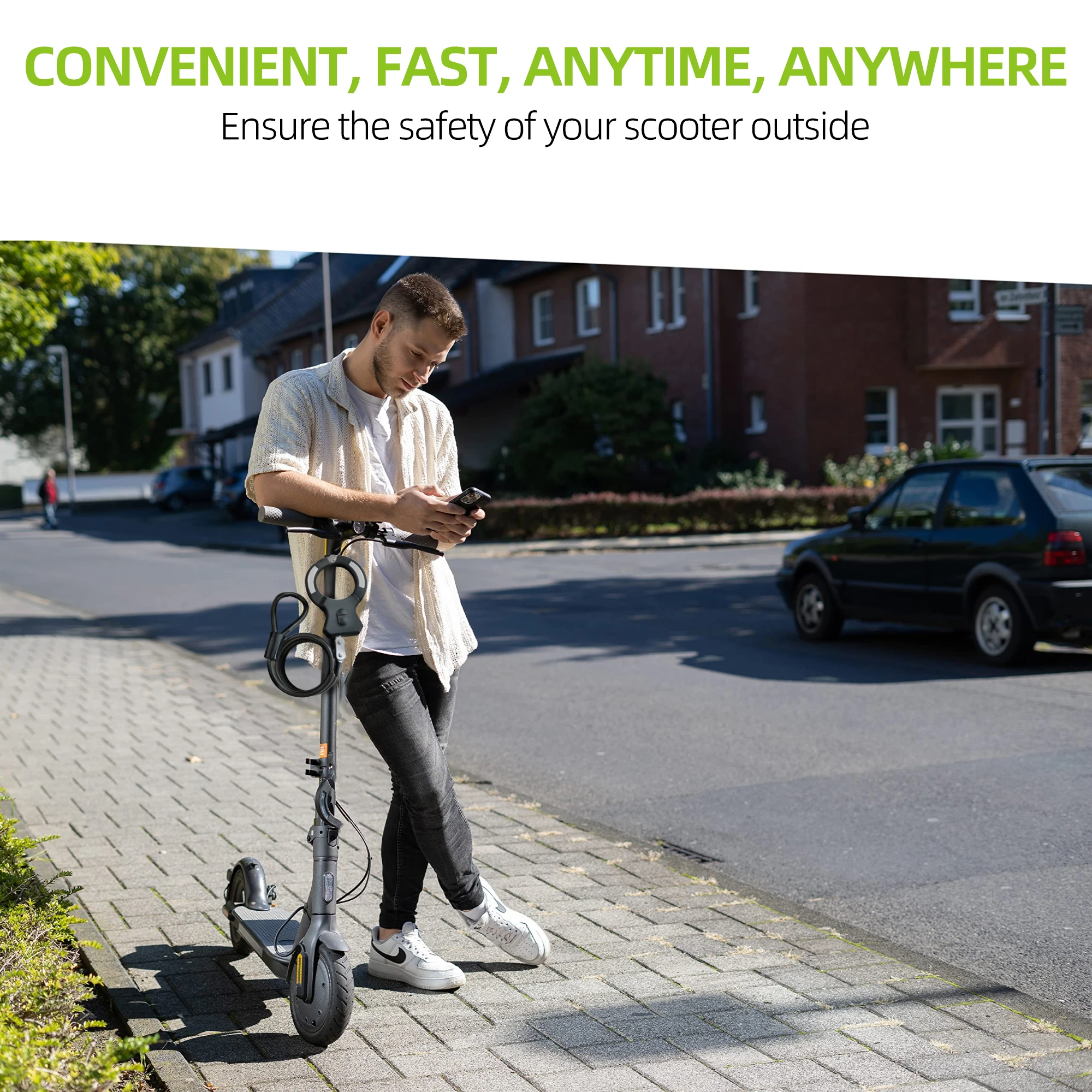 Heavy Duty motorcycle Bike scooter cuff Lock Bicycle Chain Lock Scooter Accessories part grip loop Electric Pedicab lock