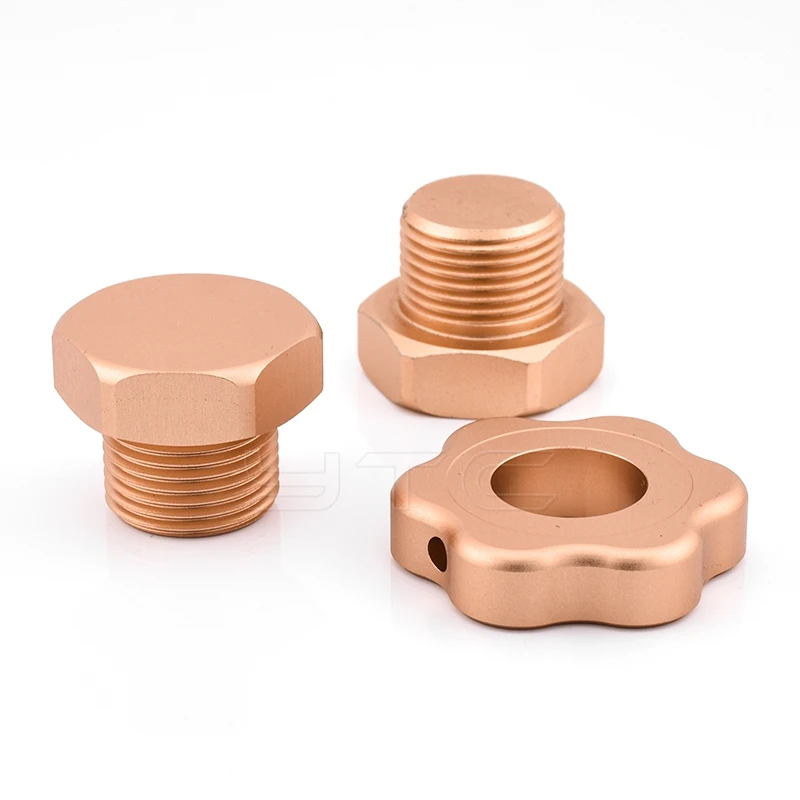 Custom CNC Machining Aluminum Anodized Hexagon Male Threads Pipe Screws