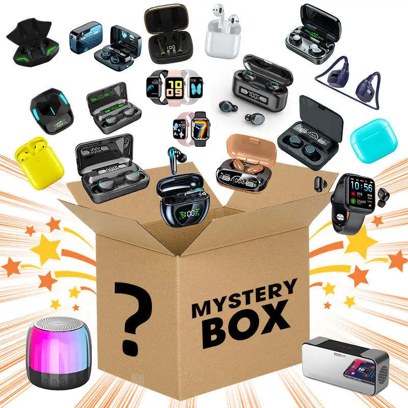 Amazon Top Seller Mystery Boxes Earphone Headphones Drone For iphone Headphones Mystery Box Electronics Sale of Mysterious Boxes