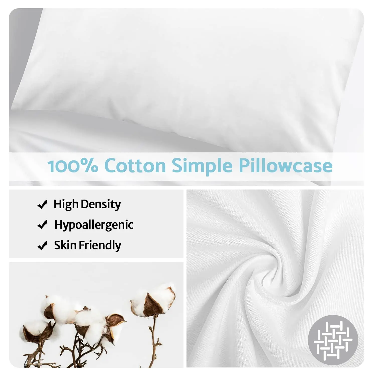 Toddler Pillow with Satin Pillowcase 13x18 Inch Soft Baby,kids,children Pillow for Sleeping,white