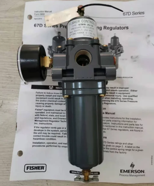Original FISHERR CONTROLS Air Filter Pressure Reducing Valve 67DFSR Stainless Steel Body with Filter and Internal Relief