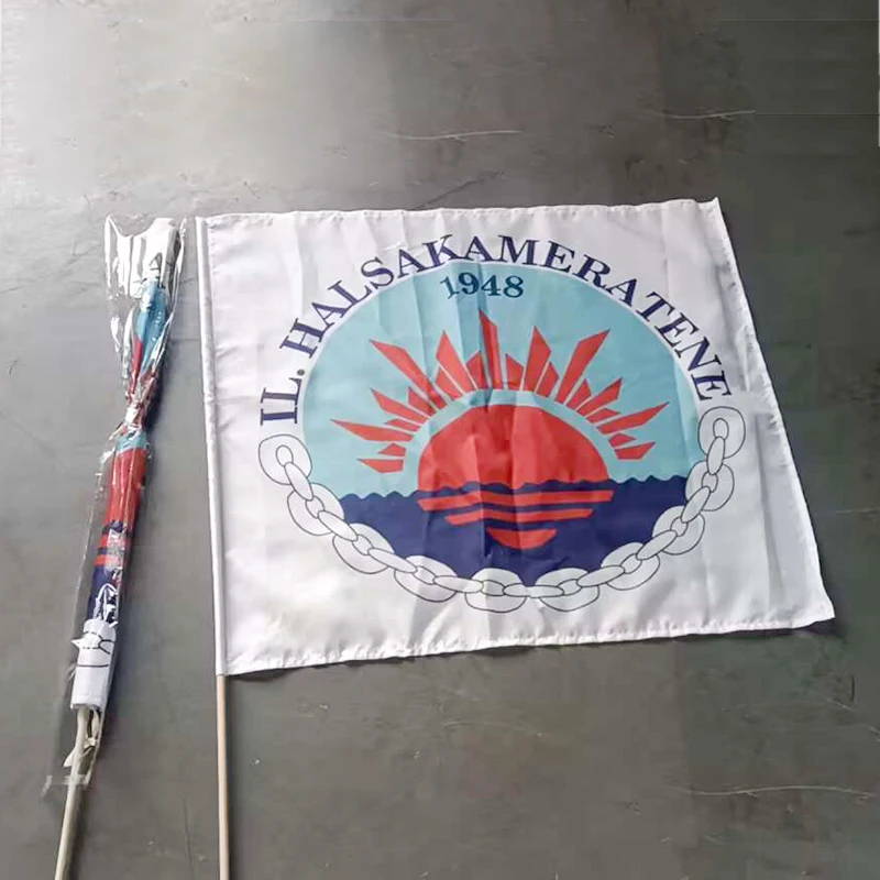 Custom printing fans waving banner hand flag with stick