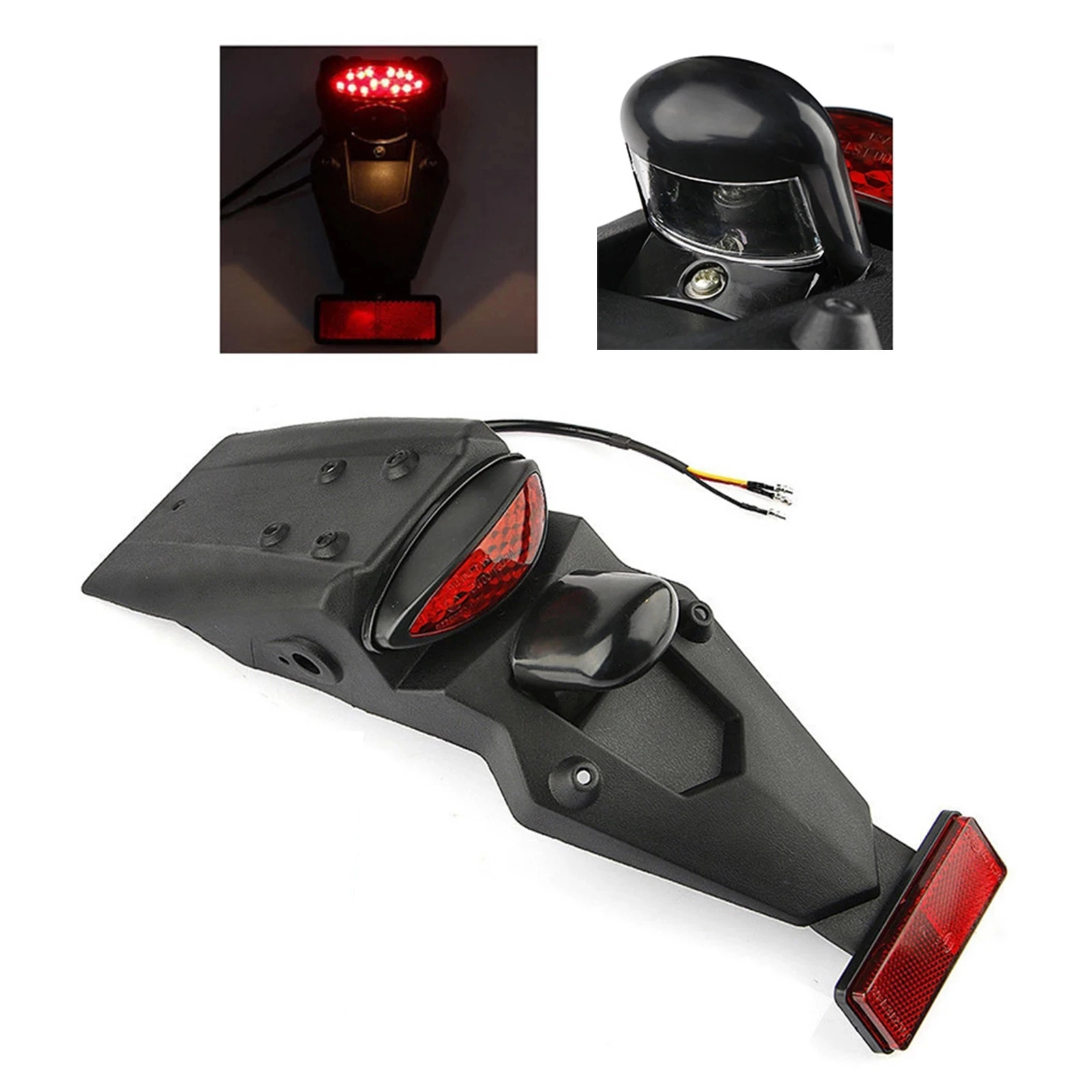 Universal Motorcycle Rear Fender Mudguard with LED Tail Light For Mudguard LED Brake Tail Light Brake Lamp