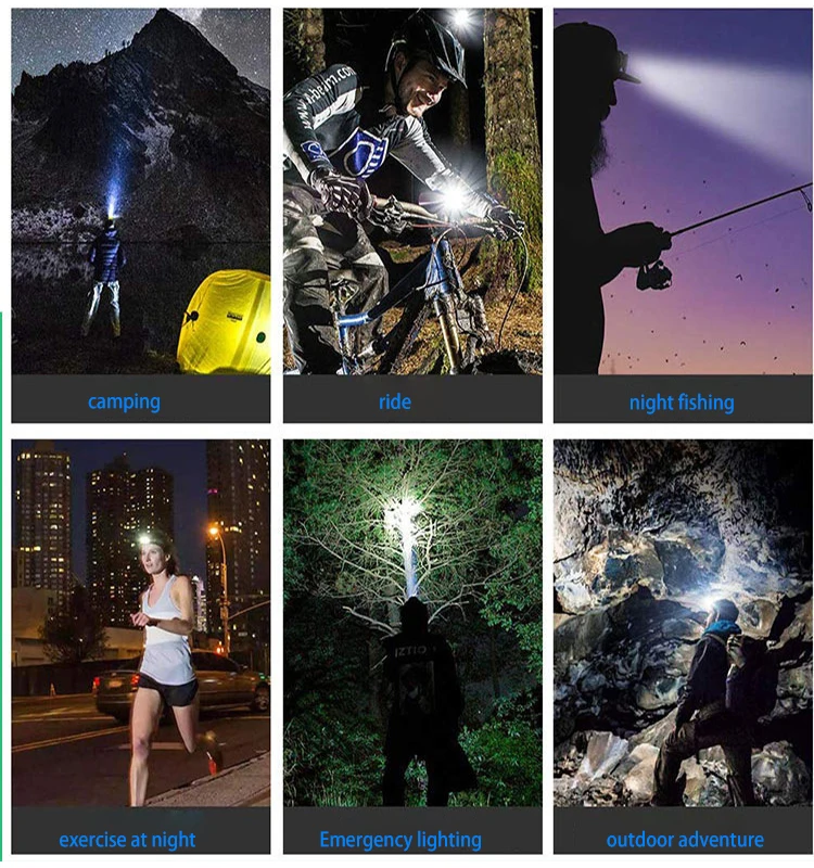 10W 6 LED T6 multi-function head light 1200 lumen usb Rechargeable led warning torch light magnet zoom portable head flashlight