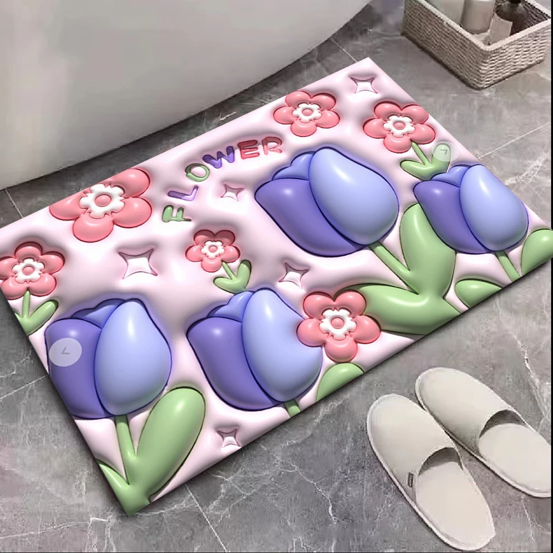 Cheap Diatom Mud shower mat water absorbing 3D bathroom mat