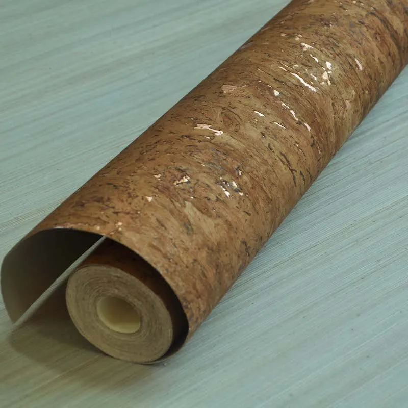 MYWIND Free Sample Light Brown Metallic Wallpaper Natural Wood Luxury Design Home Decor Wall Paper