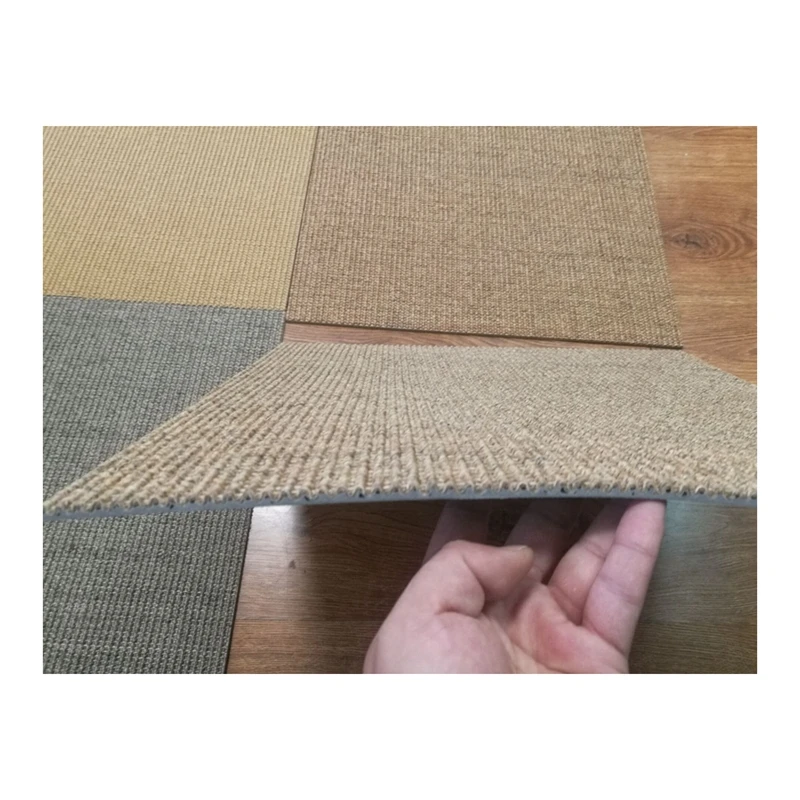 50x50cm sisal carpet tiles, sisal carpet tiles with PVC rubber backing