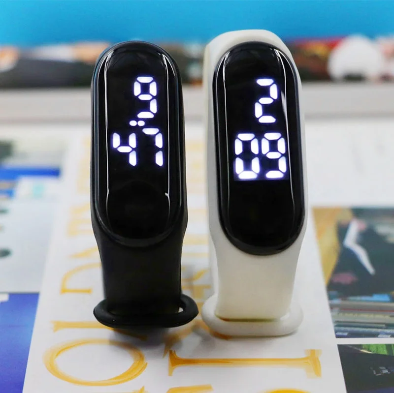 Оптовая продажа бестселлер дешевые водонепроницаемые белые светодиодные часы mi 3 для детей спортивные с электронным браслетом