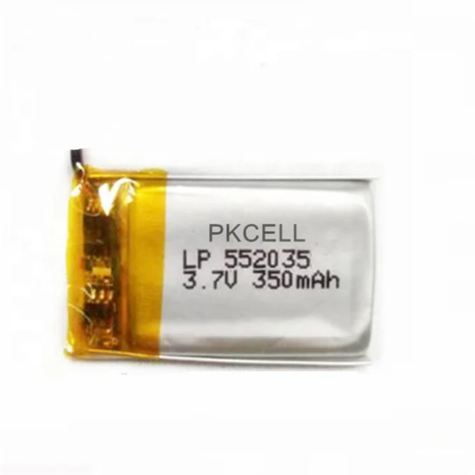 UN38.3 certificate lp552035 3.7v 350mah li-ion polymer for integrated circuit plate/PCB