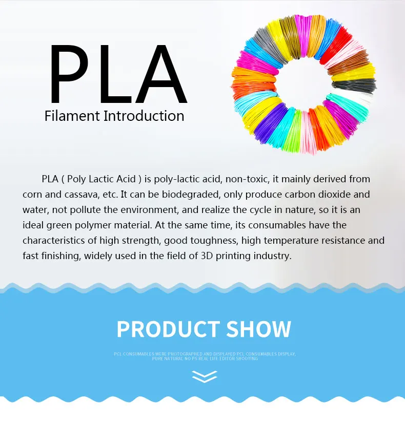 OEM Customized Non-toxic 10 Roll/bag 5m/roll 3d Printer Filament Pla Plastic Refill for Kids