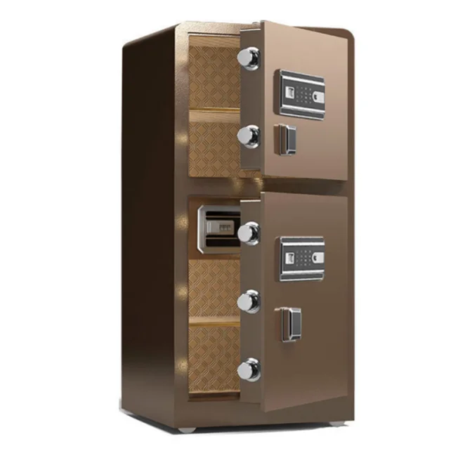 Home Office Digital Fingerprint Locker Safe with Key Lock Fireproof Steel Book Safe for Secure Usage