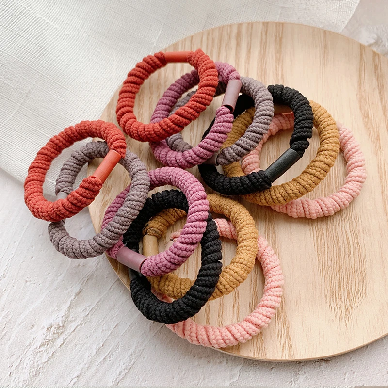 Girls Solid Color Big Rubber Band Ponytail Holder Gum Headwear Elastic Hair Bands Korean Girl Hair Accessories Ornaments