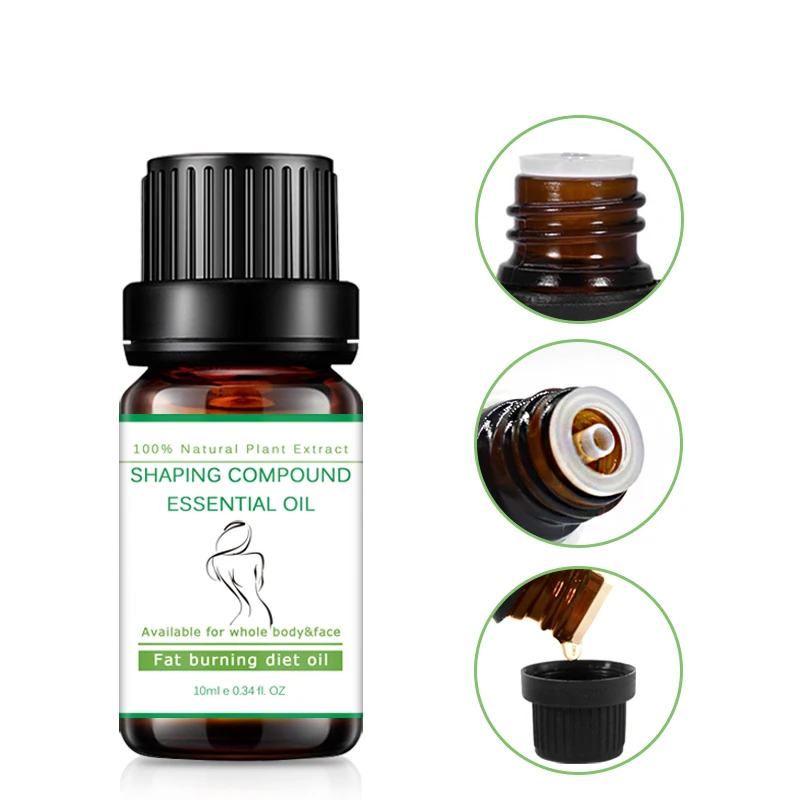 10ML Wholesale Natural Organic body cellulite slimming oil body fat burning weight loss essential oil drops