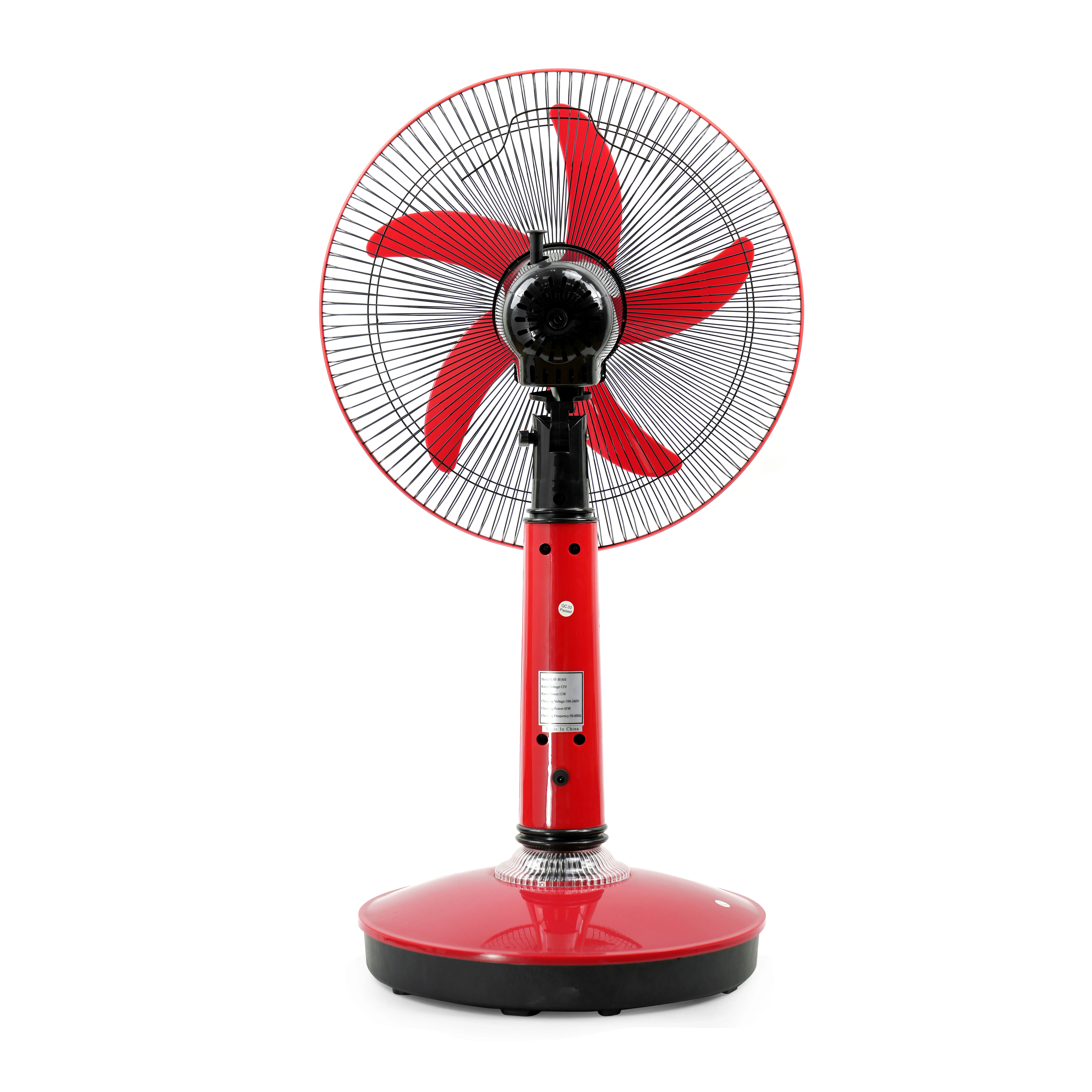 12V  16 inch table fan  solar rechargeable DC fan LED light  lithium battery with 18V 15W polysilicon  solar panel