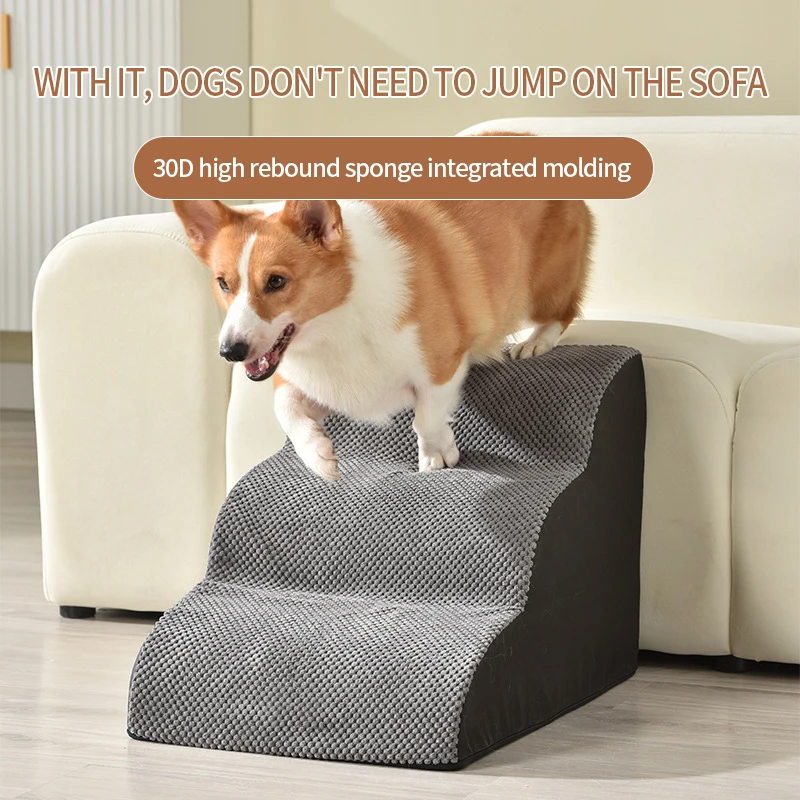 Custom 3 Steps Pet Stairs High Density 30D Foam Removeable Pet Steps Stairs for Dogs and Cats Pet Stairs