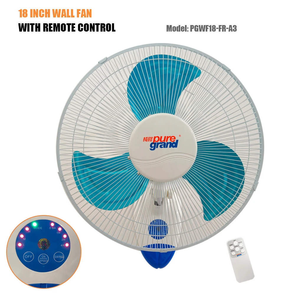 18 Inch Remote Control Oscillating Electric High Speed Shop Industrial Fan With Wall Mount