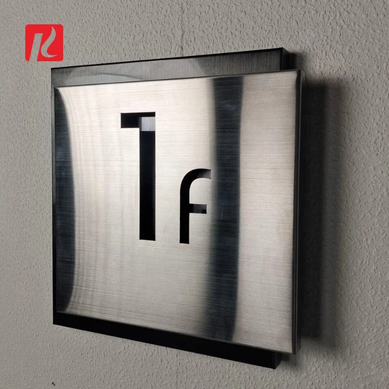 Custom Floor Number Plate Stainless House Hotel Number Sign Doorplate with Customized Logo and Room Number