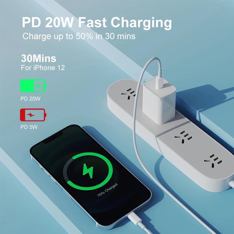 20W PD fast charger data cable USB-C to 8Pin type C OEM original 12W USB cable for iphone 13 12 pro max 11 XR XS cable for apple