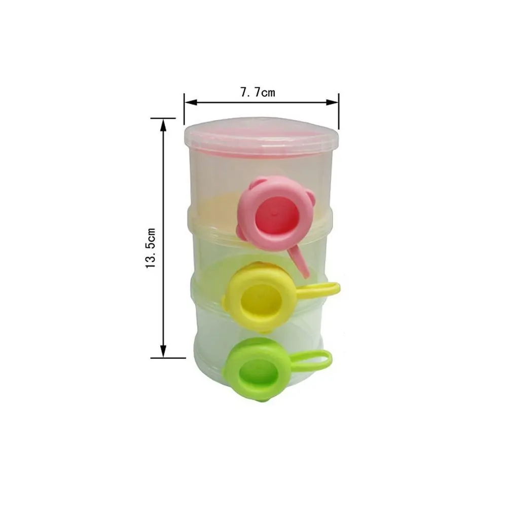 Hot Sale 3 Layers Portable Milk Powder Box Baby Storage Plastic Transparent Milk Powder Container Box