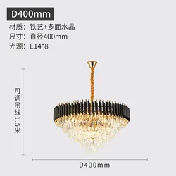 Modern vintage long living room bedroom big led luxury hotel k9 crystal black antique chandelier lighting
