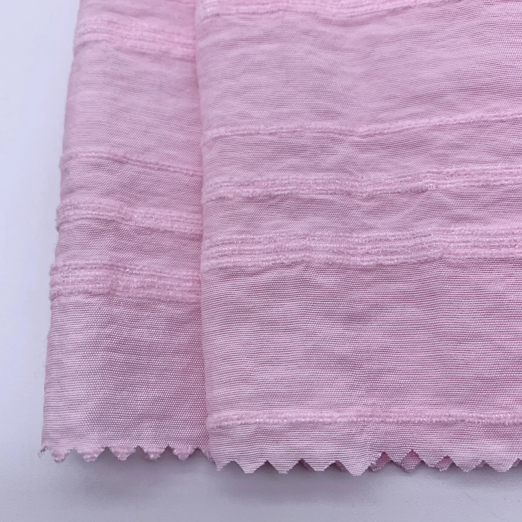 fashion soft skin cottony touch stripe 10%nylon 90%rayon chenille fabric for dress blouse