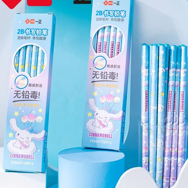 Cartoon Cute Stationery Melody Girls Pencil Sets 12pcs Writing Pen for Kids HB Pencil Test