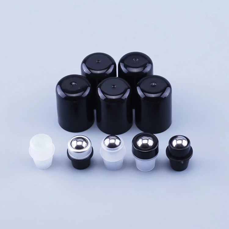 Customized wholesale 30ml 50ml matte black frosted Glass Roll on Bottle with Metal Stainless Roller Ball for essential oil