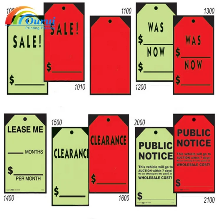 Hot sales car vinyl Poly Key Tag Yellow 250 per Box with Rings and Pens