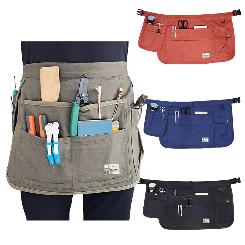 Canvas Multi-pocket Garden Overalls Hotel Restaurant Waiter Apron Anti-dirty Workshop Tool Storage Kitchen Gift Aprons