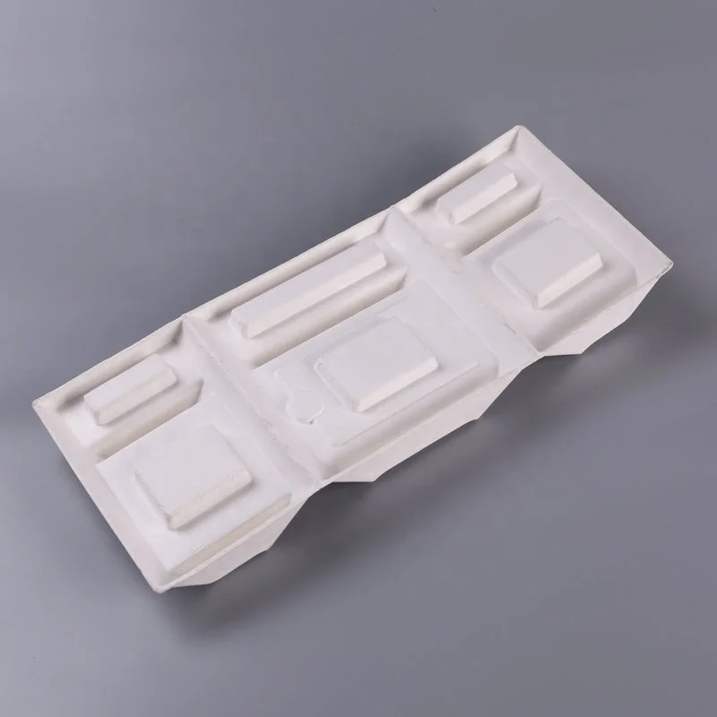Biodegradable Paper Pulp Insert Foldable Tray For Disposable Packaging Custom Eco Inner