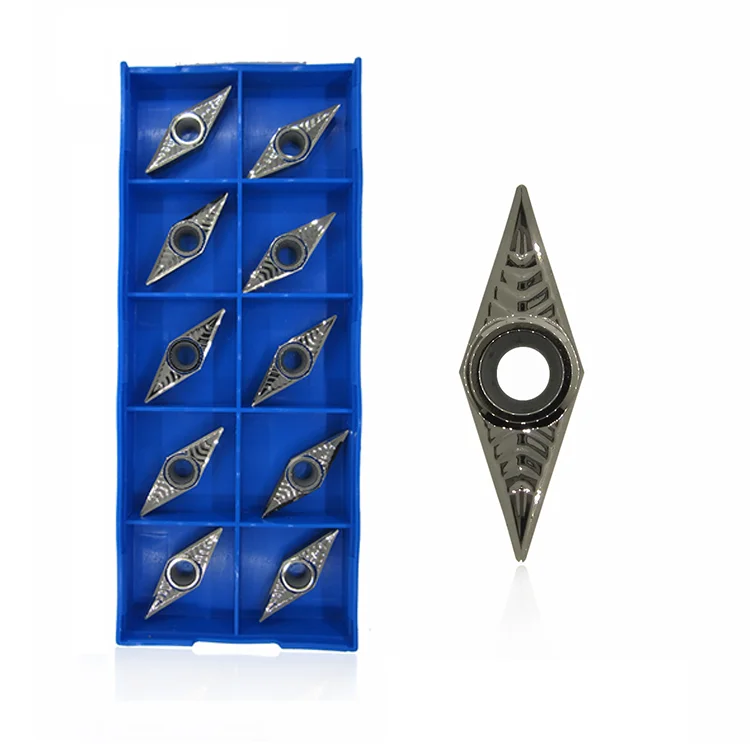 Customized Logo High Performance Vcgt160402-Ak Indexable Cutting Tools Turning Inserts For Aluminum