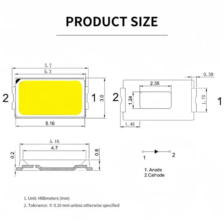Светодиодные модули OEM ODM высокой мощности белый 5730 светодиод smd чип smd5730 для светодиодов печатной платы
