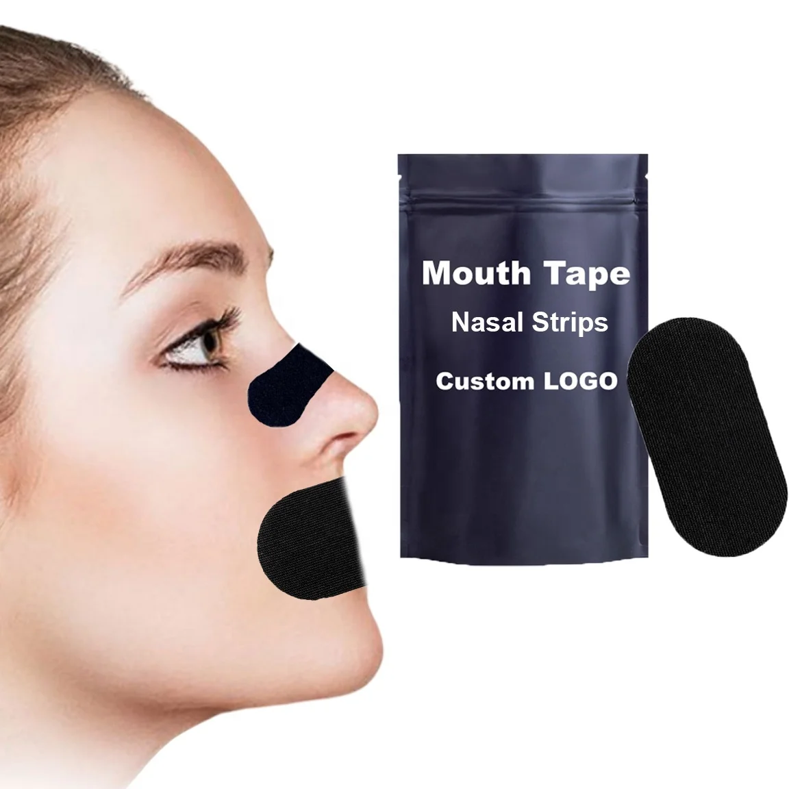 HLK No Smell MOUTH TAPE 30 Strips Custom Package Anti Snore Better Sleep Patch Mouth Tape For Sleeping