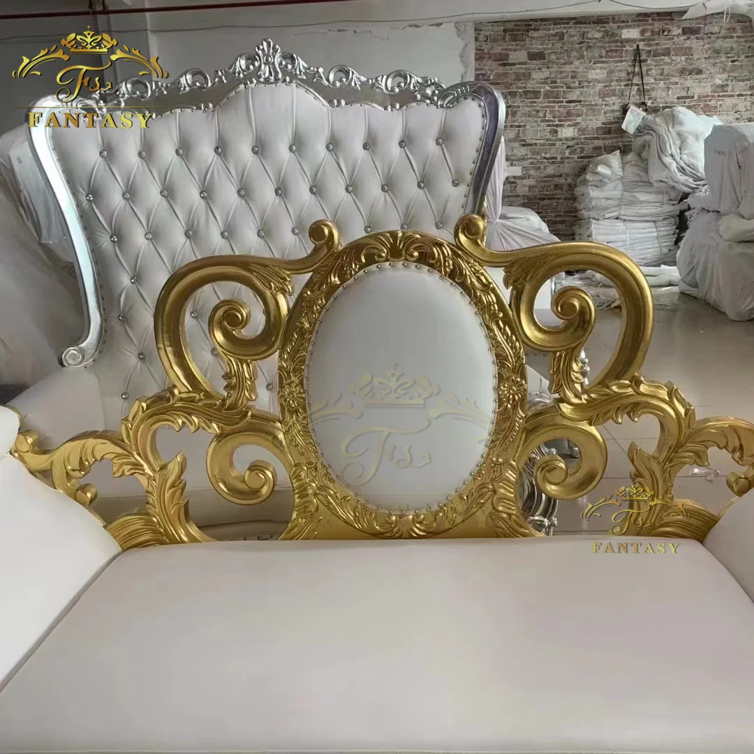 luxury royal king sofa set chaise lounge for wedding hall as bride and groom canape